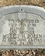 Tombe du soldat américain BOREN Morris ayant combattu en Normandie pendant la Seconde Guerre mondiale.