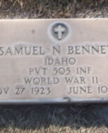 Grave of the American soldier Samuel Bennett, who fought in Normandy during the Second World War