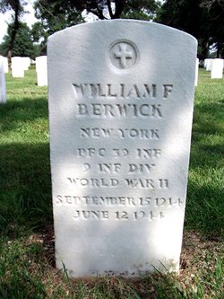 Graf van de Amerikaanse soldaat William BERWICK, die tijdens de Tweede Wereldoorlog in Normandië heeft gevochten.