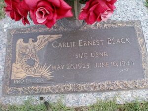 Graf van de Amerikaanse soldaat BLACK Carlie, die tijdens de Tweede Wereldoorlog in Normandië heeft gevochten.