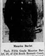 Foto van de Amerikaanse soldaat Maurice BARLET, die tijdens de Tweede Wereldoorlog in Normandië heeft gevochten.