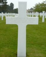 The grave of American soldier Raymond Banks, who fought in Normandy during the Second World War.