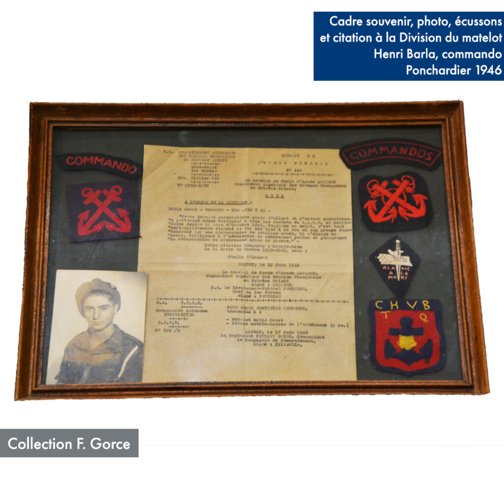 Documents divers et insignes de Henri Barla, Commando Ponchardier
